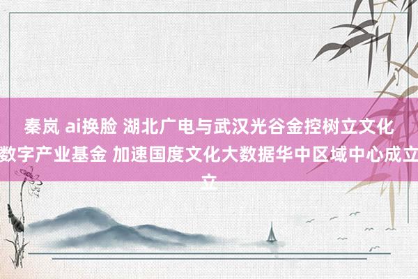   秦岚 ai换脸 湖北广电与武汉光谷金控树立文化数字产业基金 加速国度文化大数据华中区域中心成立