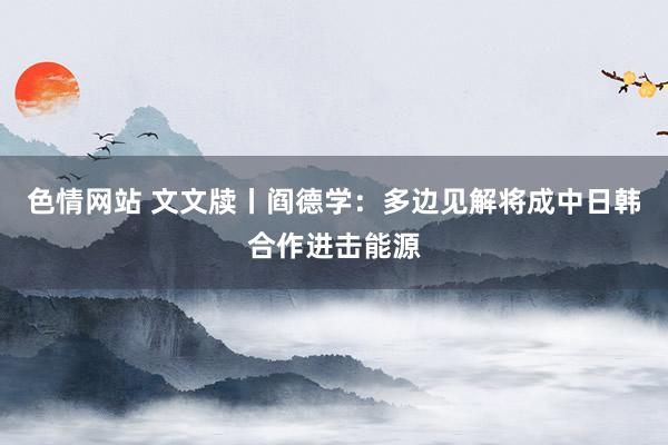   色情网站 文文牍丨阎德学：多边见解将成中日韩合作进击能源